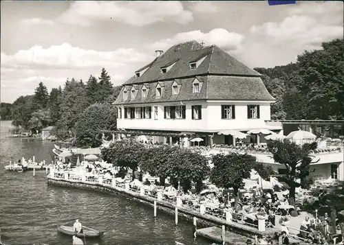 Ansichtskarte Starnberg Gaststätte gel. Landpoststempel 1960