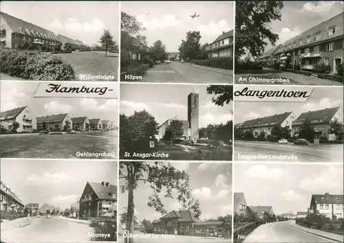 Ansichtskarte Langenhorn-Hamburg Höpen, Straßen, Neubauten 1969