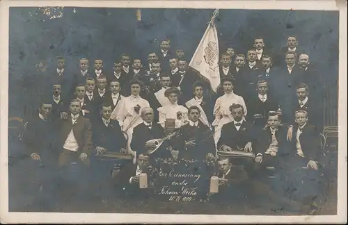 Ansichtskarte Schwandorf Fahnenweihe Gruppenbild 1909