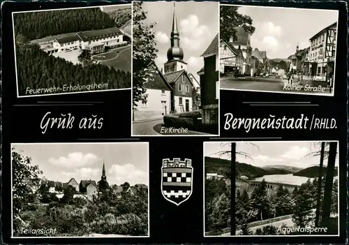 Ansichtskarte Bergneustadt Luftbild, Kölner Straße uvm 1966