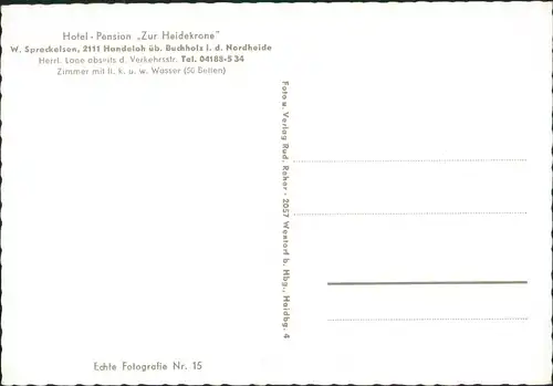 Ansichtskarte Handeloh (Lk Harburg) Hotel - Pension Zur Heidekrone 1963