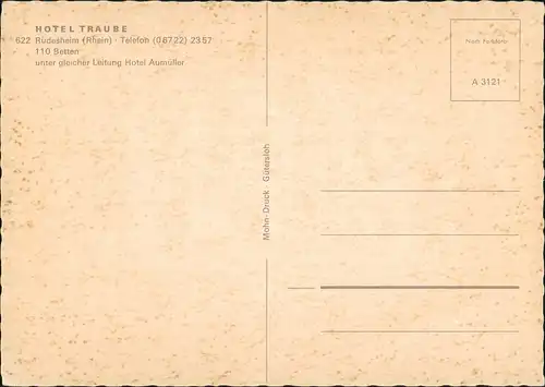 Ansichtskarte Rüdesheim (Rhein) Hotel Traube 1978