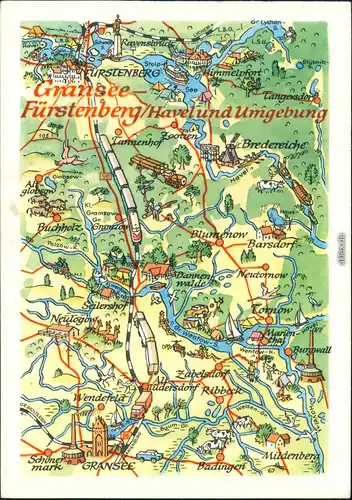 Ansichtskarte Himmelpfort-Fürstenberg/Havel Karte vom Umland 1981