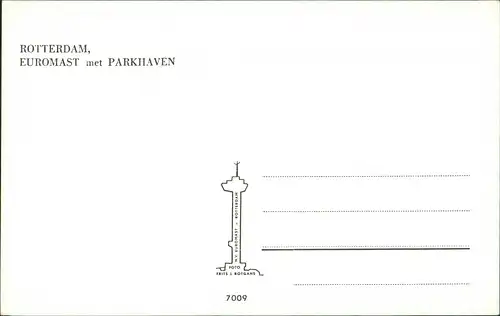 Postkaart Rotterdam Rotterdam EUROMAST met PARKHAVEN 1968