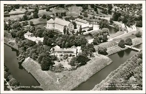 Postcard Landskrona Luftbild Schloß 1957