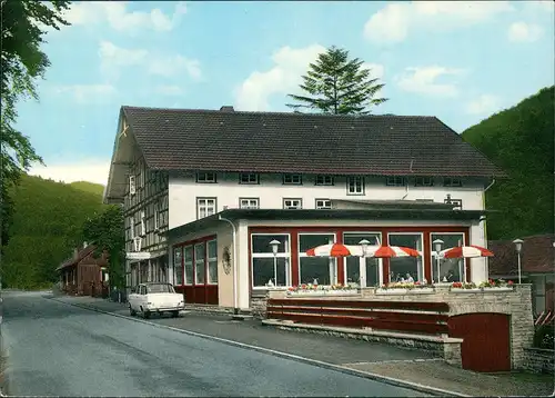 Herzberg (Harz) Harz Hotel Zum Paradies, Siebertal, altes Auto 1966