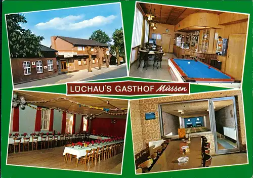 Ansichtskarte Müssen Lüchau's Gasthof Innen & Außenansichten 1970