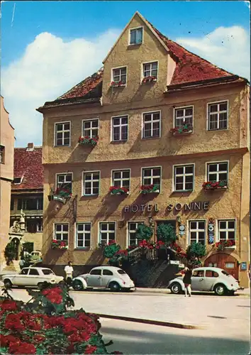 Nördlingen Hotel SONNE Kaiserhof, Strassen Partie VW Käfer Beetle 1971