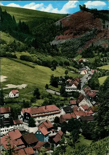 Sieber (Herzberg am Harz) Panorama Blick über Hotel Zur Krone Goldenke 1970