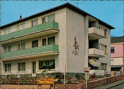 Ansichtskarte Rüdesheim (Rhein) Pension E. Dries Kaiserstraße 1960