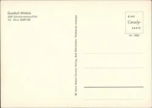 Ansichtskarte Schalkenmehren Gasthof Michels b Daun Innenansicht 1973