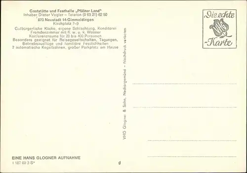 Gimmeldingen-Neustadt an der Weinstraße Neustadt an der Haardt Gaststätte  1970
