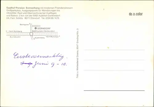 Dörndorf-Denkendorf Gasthof-Pension Sonnenhang Innenansichten & Außen 1965