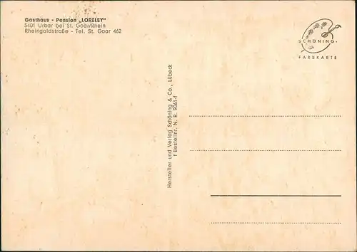 Urbar-Sankt Goar Gasthaus Pension LORELEY Rheingoldstrasse Rhein 1970