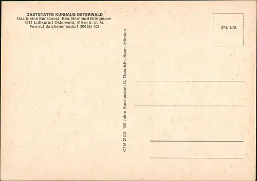 Osterwald (krs. Hameln) GASTSTÄTTE KURHAUS OSTERWALD Bes. B. Bringmann 1965