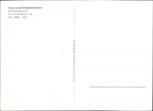 Ruhpolding Unterkunft Haus Jacob Burghartswieser Christi Probststrasse 1980