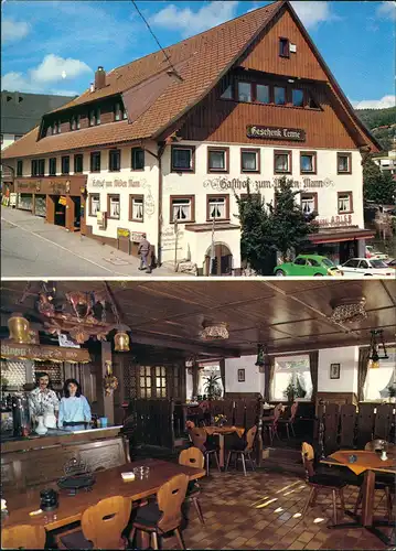 Lenzkirch Gasthaus Wilder Mann, grüner VW Käfer, Freiburger Straße 1980