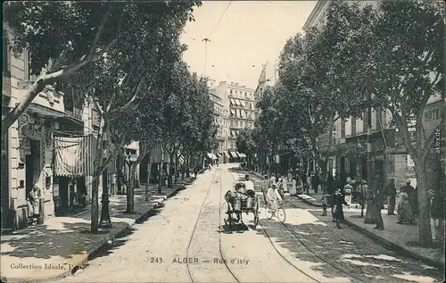 Ansichtskarte Algier Rue d Isly - belebt 1908 