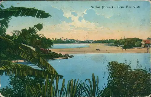 Ansichtskarte Santos Praia Boa Vista 1924 