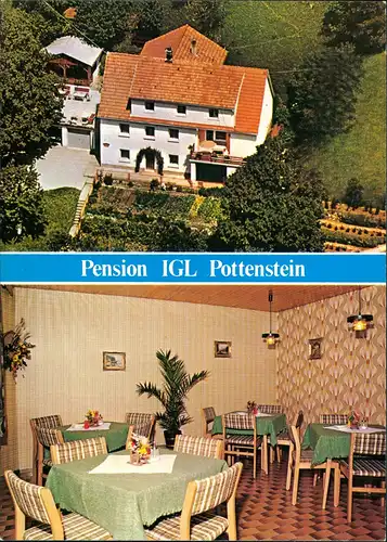 Pottenstein Pension IGL Unterkunft Luftaufnahme & Innenansicht 1970