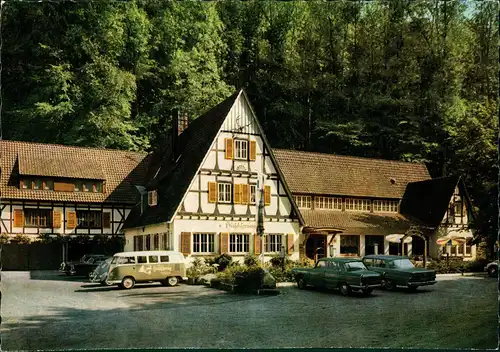 Berlebeck-Detmold Gasthaus Hirschsprung, Auto Autos ua. VW Bulli & Käfer 1968