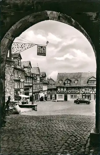 Ansichtskarte Braunfels (Lahn) Durchblick zum Markt - Autos 1962