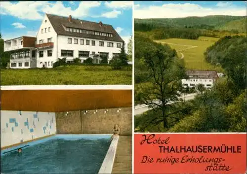 Ansichtskarte Hamm (Sieg) HOTEL THALHAUSERMÜHLE 3 Fotos ua. Hallenbad 1976