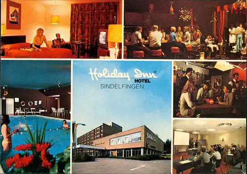 Sindelfingen Holiday Inn Schwertstrasse Innenansichten mit Personen 1975