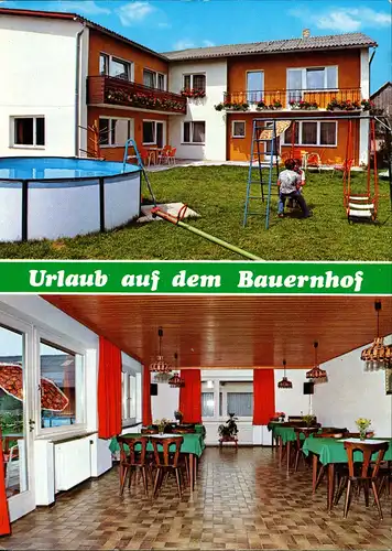 Ahorntal Ferien auf dem Bauernhof Fam. Neubig, Spielplatz & Innenansicht 1975