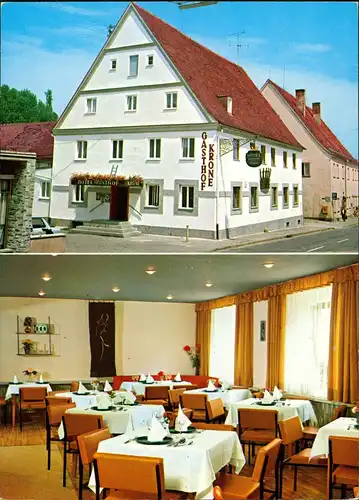 Ansichtskarte Zusmarshausen Hotel Krone Außen- & Innenansicht 1970