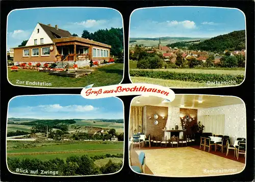 Brochthausen-Duderstadt Mehrbild-AK mit Gaststätte Zur Endstation 1970