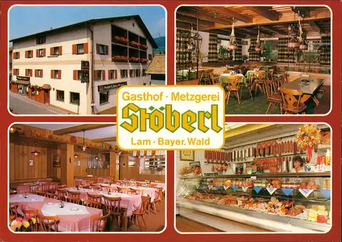 Lam (Oberpfalz) Gasthof Metzgerei Stöberl Rosengasse Außen & Innenansichten 1975