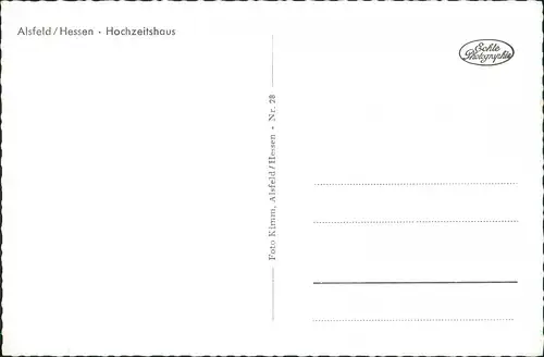 Ansichtskarte Alsfeld Straßenpartie Autos am Hochzeitshaus 1962