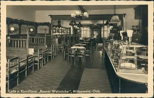 Ansichtskarte Mittenwald Café Konditorei "Bozner Weinstube" 1937