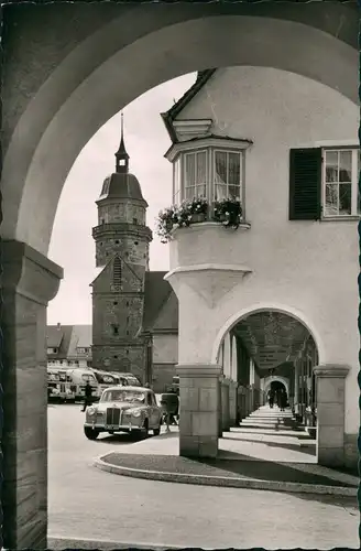 Ansichtskarte Freudenstadt Marktplatz, Auto und Bus 1963