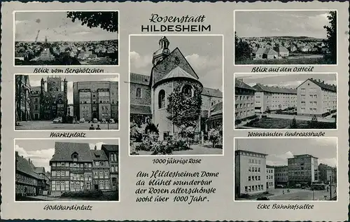 Ansichtskarte Hildesheim MB: Bahnhofsallee, Godehardiplatz 1958