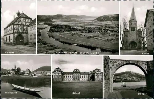 Ansichtskarte Kleinheubach MB: Mainpartie, Schloß 1964