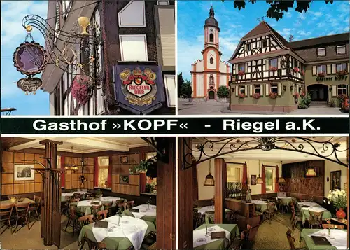 Riegel am Kaiserstuhl Gasthof KOPF Bels. Familie W. Reck Innen- Außen 1980