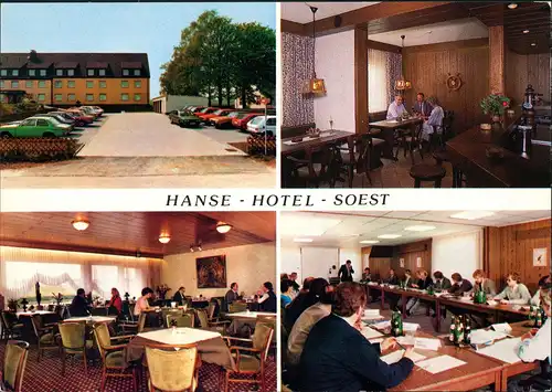 Ansichtskarte Soest Hanse-Hotel, H. Buhl, Konferenz, Innenansichten 1975