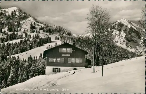 Unterjoch-Bad Hindelang Alt-Württembürgisches Haus im Winter 1959