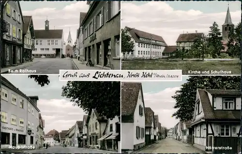 Lichtenau (Baden) Straßen, Schule, Hauptstraße, Härrerstraße 1962