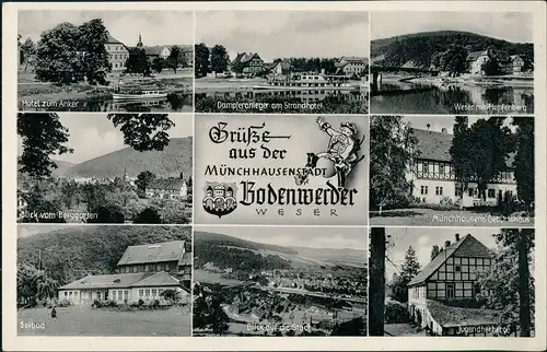 Ansichtskarte Bodenwerder Stadt, Hotel, Dampfer, Solbad 1962