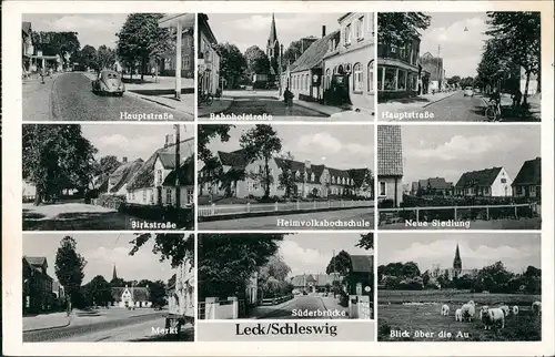 Leck (Nordfriesland) Hauptstraße VW Käfer, Birkstraße, Bahnhofstraße uvm 1957