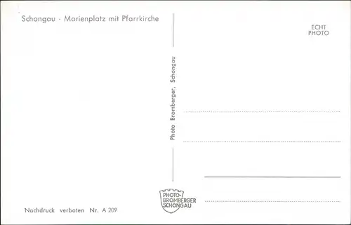 Ansichtskarte Schongau Marienplatz 1964