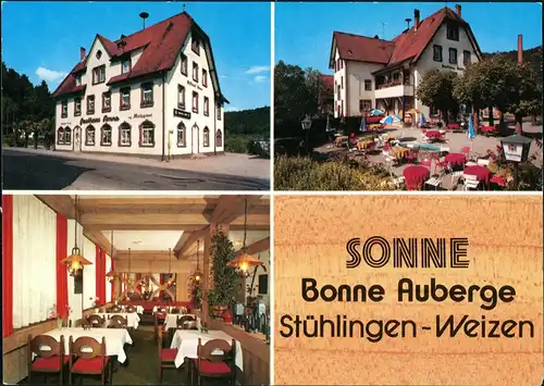 Stühlingen Reklame Werbung Hotel Restaurant Zur Sonne OT Weizen 1975