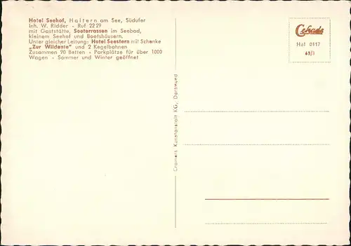Haltern am See Hotel Seehof Mehrbild-AK ua. VW Käfer Cabrio, Anlegestelle uvm. 1963