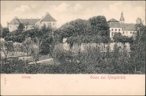 Ansichtskarte Königsbrück Kinspork Partie am Schloß 1911