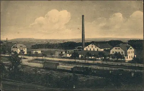 Ansichtskarte Ottendorf-Okrilla Bahnhof und Fabrik 1915