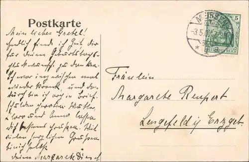 Ansichtskarte Meißen Martinstrasse Ecke Poststraße 1905