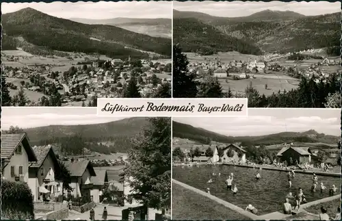 Ansichtskarte Bodenmais Stadt, Schwimmbad, Straße 1963